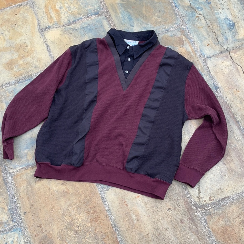 Eclectic grandpa Vintage combined collar and sweater shirt